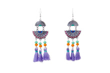 Load image into Gallery viewer, Coloured Tassel Long Earring