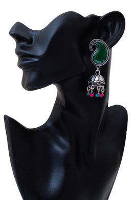 Peacock Green Jhumkas