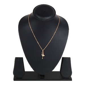 Cute Yellow And Blue With Rose Gold Chain Dancing Ballerina Pendant