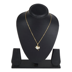 Cute Pink And Blue With Gold Chain Dancing Ballerina Pendant