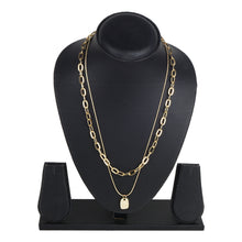 Load image into Gallery viewer, STYLISH 2 LAYERED GOLDEN CHAIN NECKLACE WITH CHARM PENDANT
