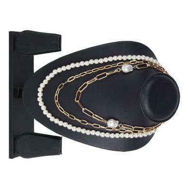 Trendy 3 Layered Chain Necklace With Pearl Mala