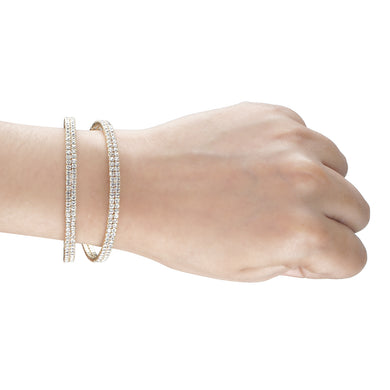 Pretty gold bracelets encrusted with CZ stones