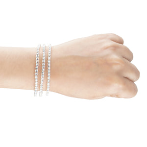 Delicate silver bracelets encrusted with CZ stones