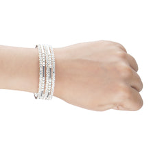 Load image into Gallery viewer, Pretty silver bracelets studded with CZ stones