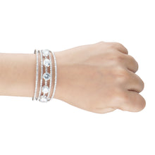 Load image into Gallery viewer, Classy silver bracelet encrusted with CZ stones