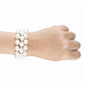 Gorgeous silver bracelets with pearls and CZ stones
