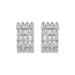 Classy Silver Stud Earrings With American Diamond