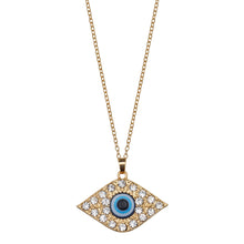 Load image into Gallery viewer, Turkish Evil Eye Pendant With Studded Stones