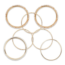 Load image into Gallery viewer, Bunch of pretty white and gold bangles with crystal beads