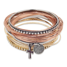 Load image into Gallery viewer, Bunch of classy gold and copper bangles
