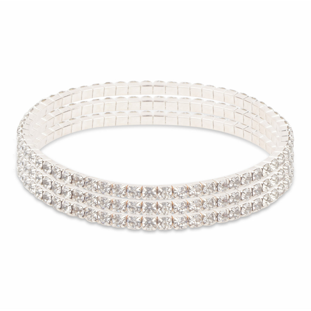 Delicate silver bracelets encrusted with CZ stones
