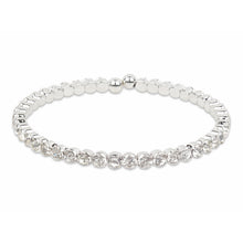 Load image into Gallery viewer, Pretty silver bracelet studded with CZ stones