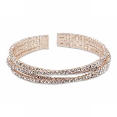 Chic gold bracelet studded with CZ stones