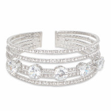 Load image into Gallery viewer, Classy silver bracelet encrusted with CZ stones
