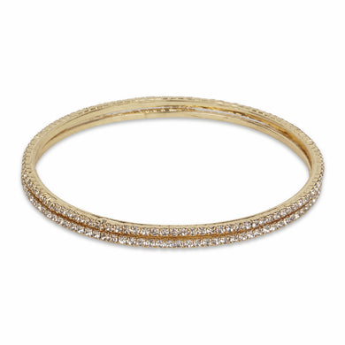 Delicate gold bracelets encrusted with CZ stones