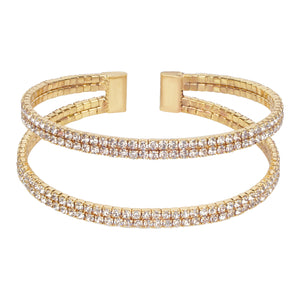 Pretty gold bracelets encrusted with CZ stones