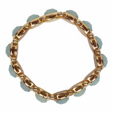 Load image into Gallery viewer, Chunky gold bracelet studded with big blue stones