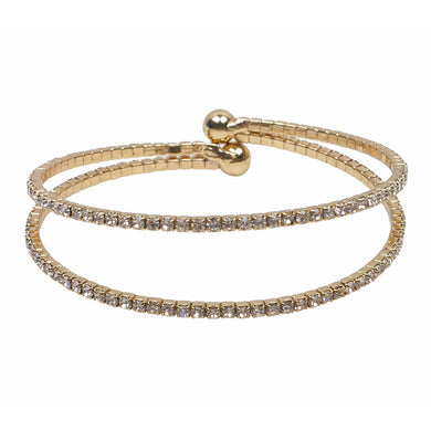 Delicate gold bracelets encrusted with CZ stones