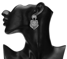 Load image into Gallery viewer, Silver long Earings | Ethnic | Minakari | Ghungroo