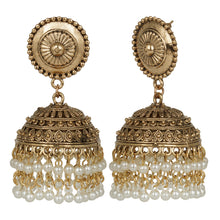 Load image into Gallery viewer, Golden Earings | Pearls | Jhumka | White