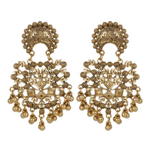 Load image into Gallery viewer, Golden long Earings | Ethnic | Chand BalIes | Ghungroo