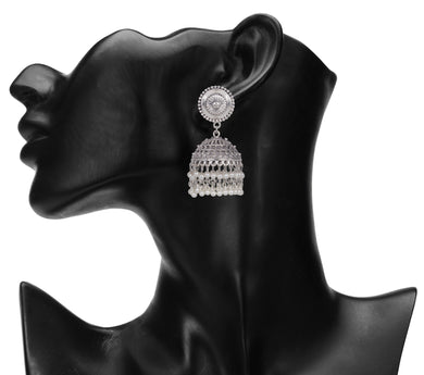 Silver Earings | Pearls | Jhumka | White