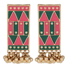 Load image into Gallery viewer, Golden Earings | Pastels | Ghungroo | Minakari | Pink