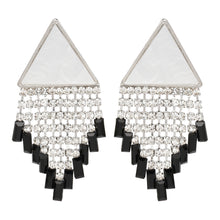 Load image into Gallery viewer, Silver Long Earings | CZ Stones | Danglers | White