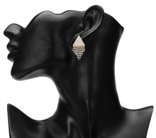 Load image into Gallery viewer, Golden Long Earings | CZ Stones | Danglers | White