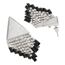 Load image into Gallery viewer, Silver Long Earings | CZ Stones | Danglers | White