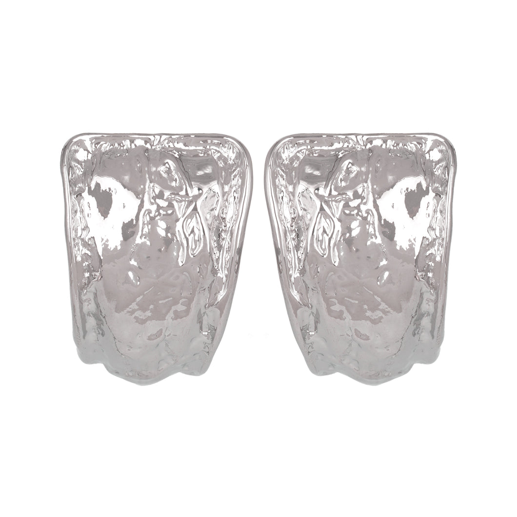Silver Platted Earrings | Ballies | Foil | Round