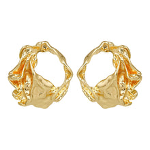 Load image into Gallery viewer, Gold Earing | Hoops Look | Hammered |Studs.