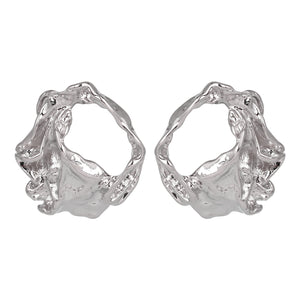 Silver Earing| Hoops Look | Hammered |Studs
