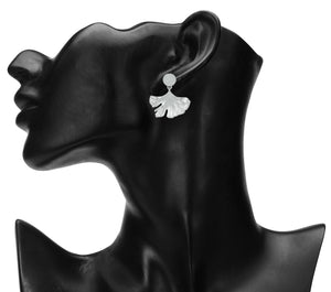 Silver Earings | Foil | Leaf | Danglers