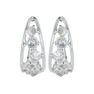 Silver Platted Earings | Ballies | CZ Stones