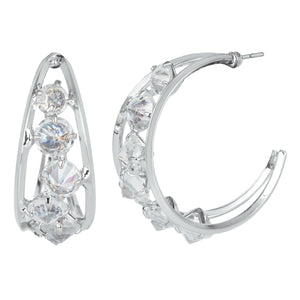 Silver Platted Earings | Ballies | CZ Stones
