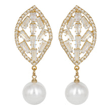Load image into Gallery viewer, Golden Long Earing | CZ Stones | Pearl | Danglers