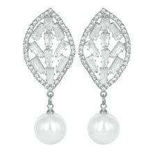 Load image into Gallery viewer, Silver Long Earing | CZ Stones | Pearl | Danglers