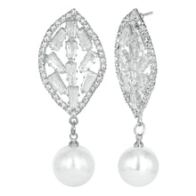 Load image into Gallery viewer, Silver Long Earing | CZ Stones | Pearl | Danglers