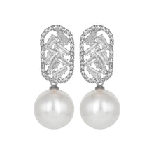Load image into Gallery viewer, Silver Earings | CZ Stones | Pearl | Danglers