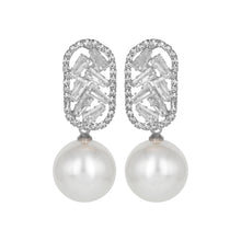Load image into Gallery viewer, Silver Earings | CZ Stones | Pearl | Danglers
