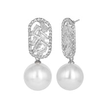 Load image into Gallery viewer, Silver Earings | CZ Stones | Pearl | Danglers