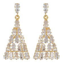 Load image into Gallery viewer, Golden Long Earing| CZ Stones | Chandelier