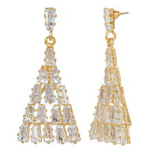 Load image into Gallery viewer, Golden Long Earing| CZ Stones | Chandelier
