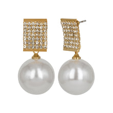 Load image into Gallery viewer, Golden Long Earings | CZ Stones | Pearl | Danglers