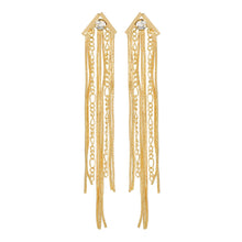 Load image into Gallery viewer, Golden Long Earing | Chains | CZ Stone Chain