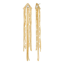 Load image into Gallery viewer, Golden Long Earing | Chains | CZ Stone Chain