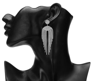 Long Silver Earings | Chains | CZ Stones | Chandeliers