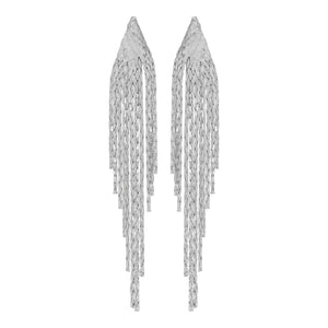 Silver Earings | Long Chain | Waterfall |Vintage